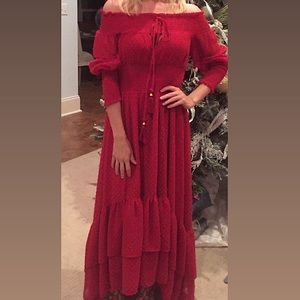 Chelsea and Violet red high low maxi dress size xs worn once